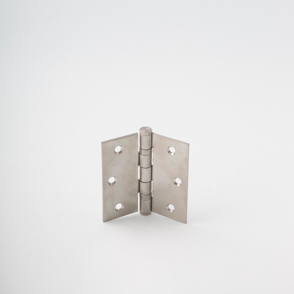 Classically designed stainless steel door hinge.