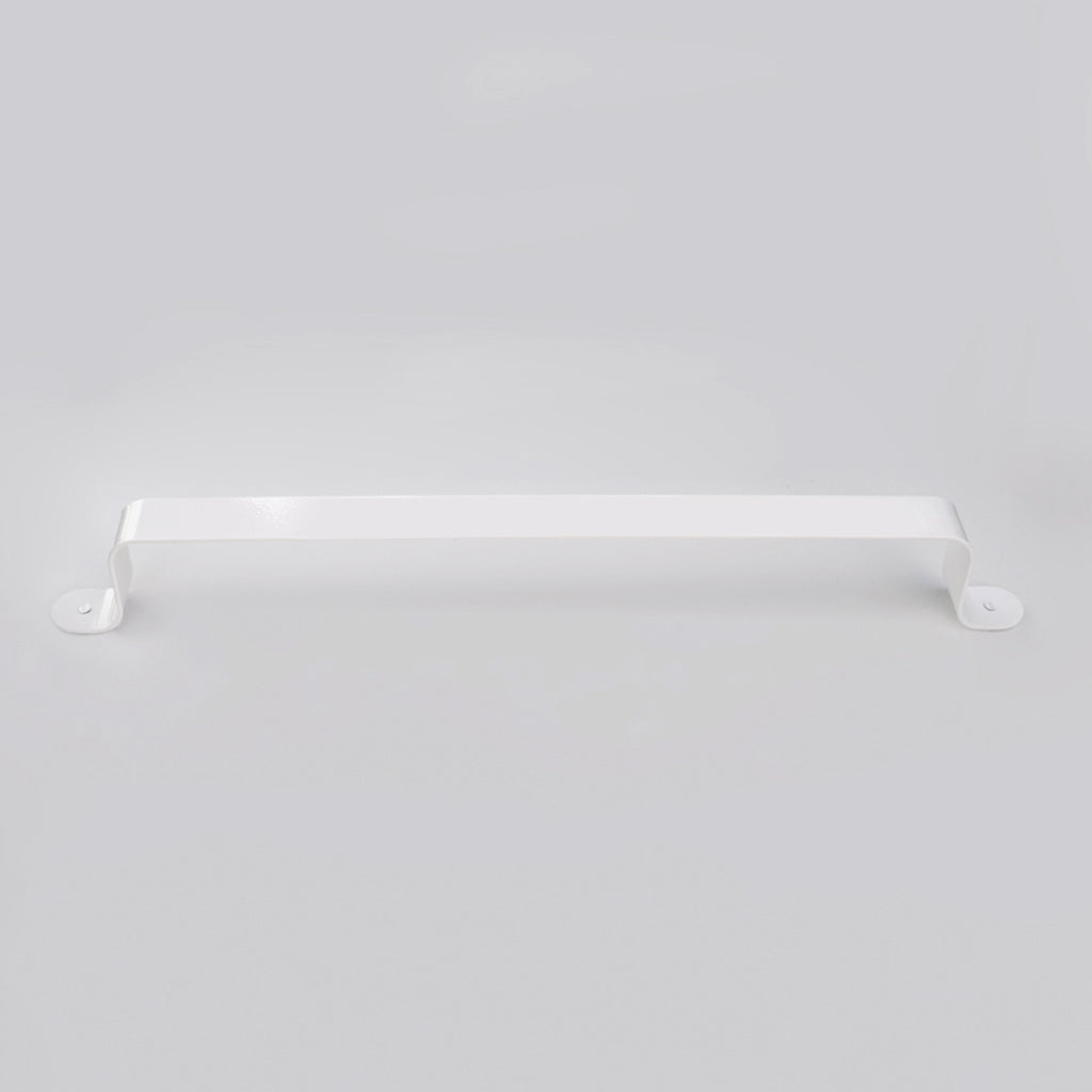 Bende Gloss Powder Coated White Towel Bar Installed on white wall