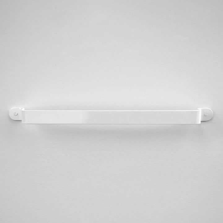 Bende Gloss Powder Coated White Towel Bar Installed on white wall