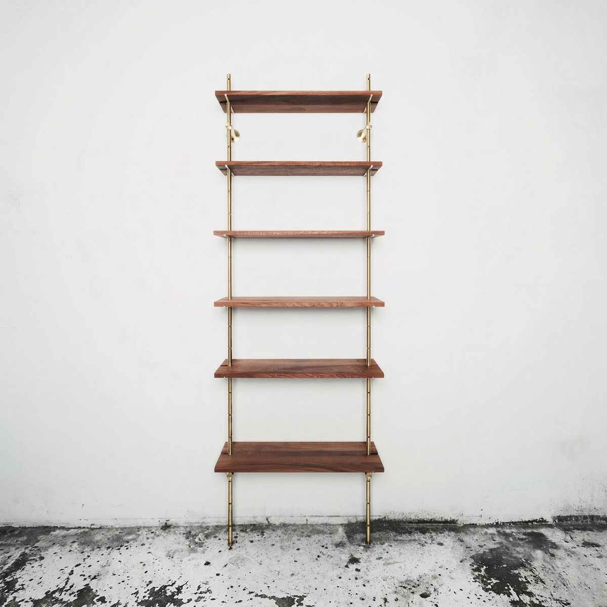 Brass Rail Shelving
