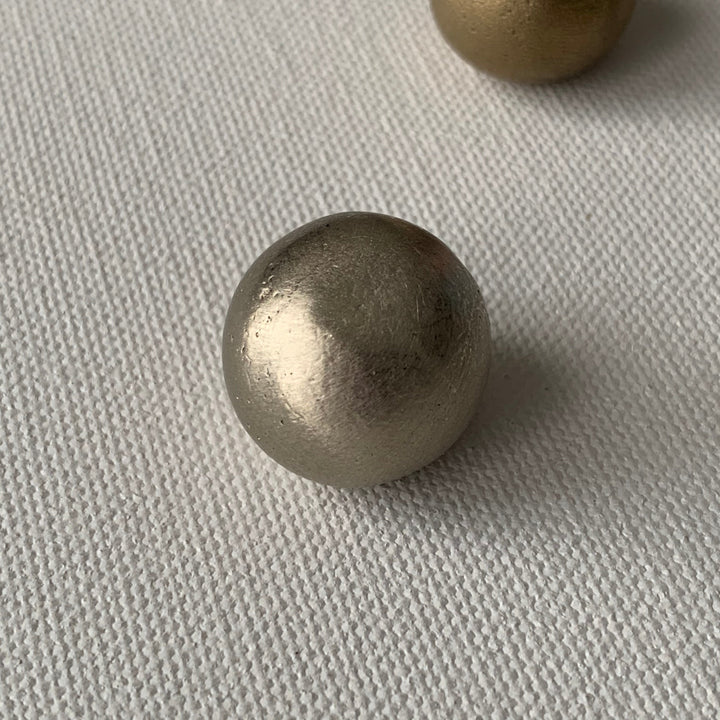 solid cast natural and white brass and bronze small cabinet hardware knob and handle by Maha Alavi