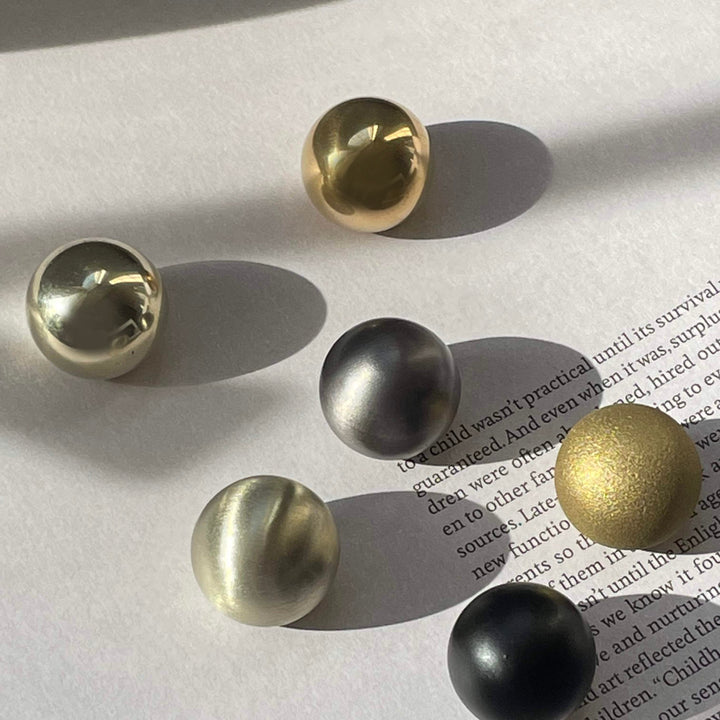 solid cast natural and white brass and bronze small cabinet hardware knob and handle by Maha Alavi