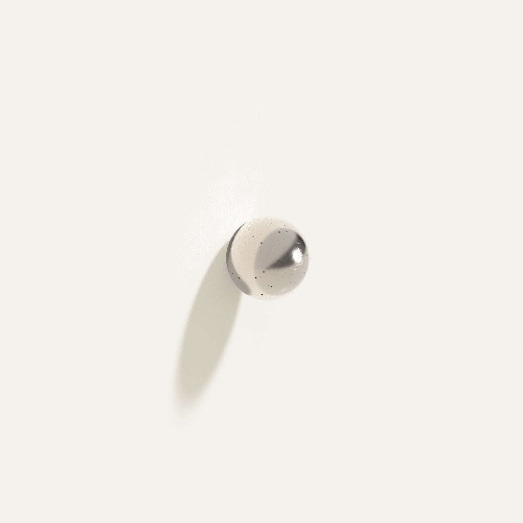 Polished nickel Maha Alavi Cercle knob or pull, a small cast ball.