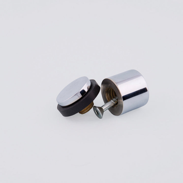 Charlie Door Stop Polished Chrome. Made in Toronto.