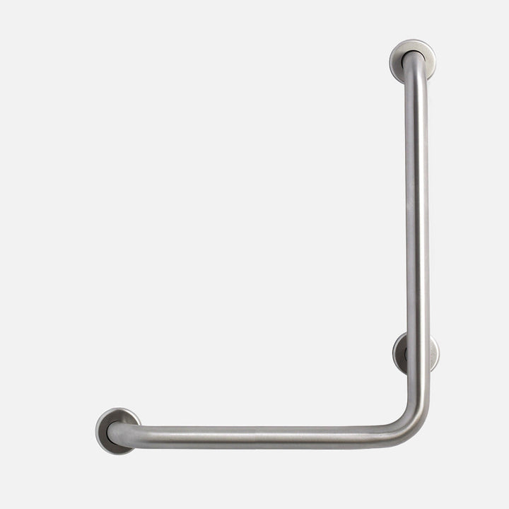 A close up of CBH Charlie L Shape Smooth Grab Bars on a white background.