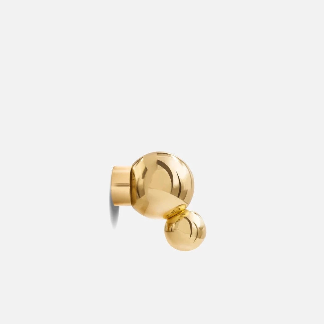Brass Vervloet Bubbles cabinet knob, angled view.