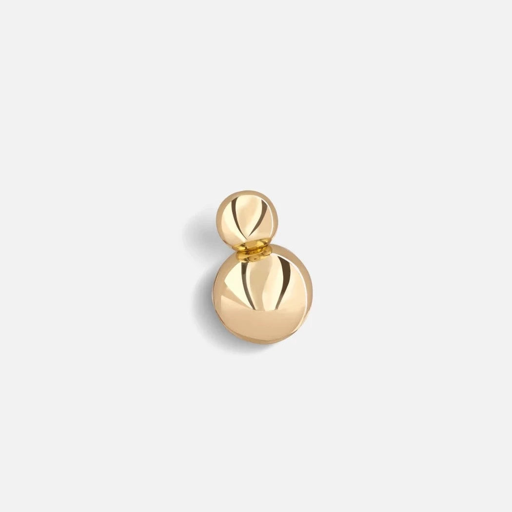 Brass Vervloet Bubbles cabinet knob with two joined spheres.