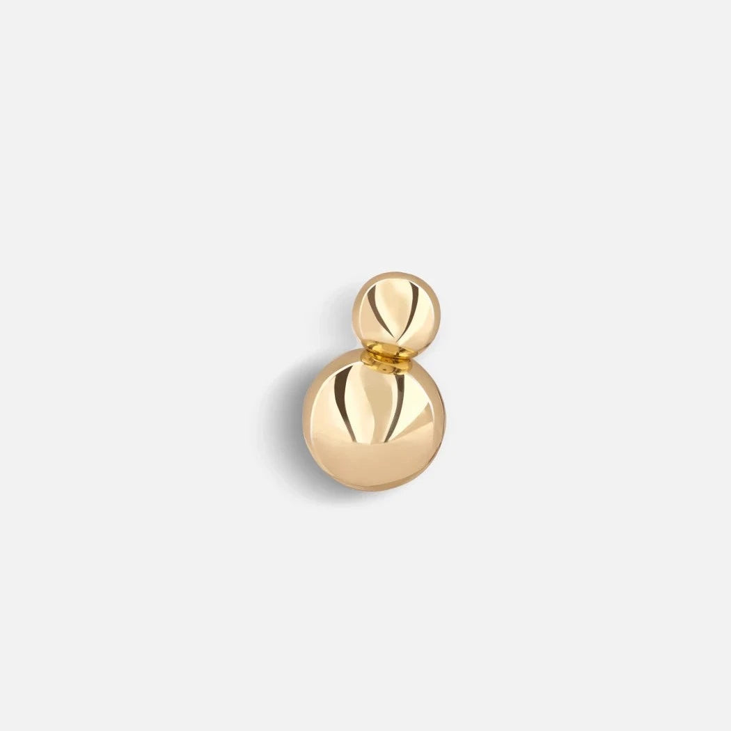 Brass Vervloet Bubbles cabinet knob, front view.