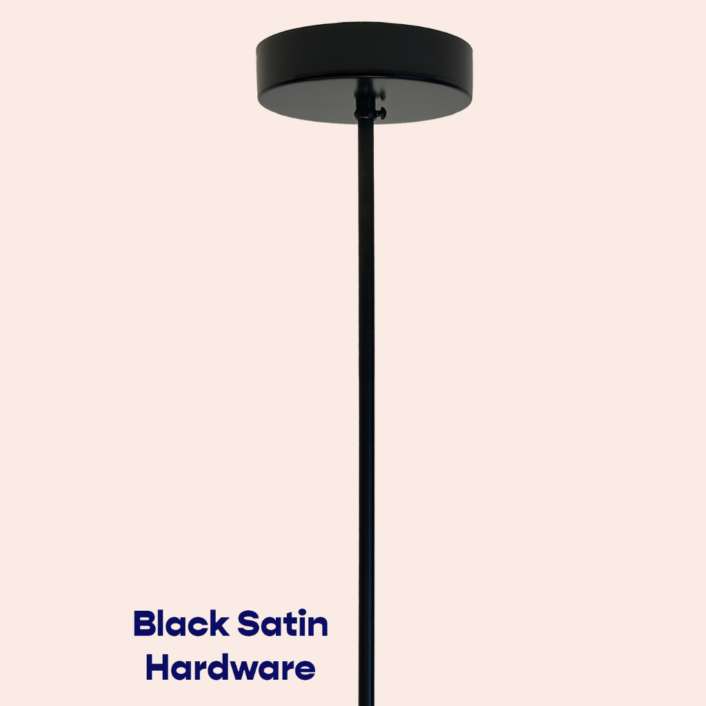 Black satin hardware canopy for the Milke Bau Boulette pendant lamp.
