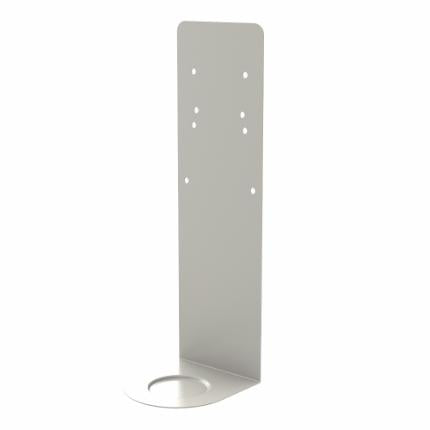 A Dan Dryer Drip Tray for Soap or Sanitizer Dispenser, which is a white metal object with holes in it.
