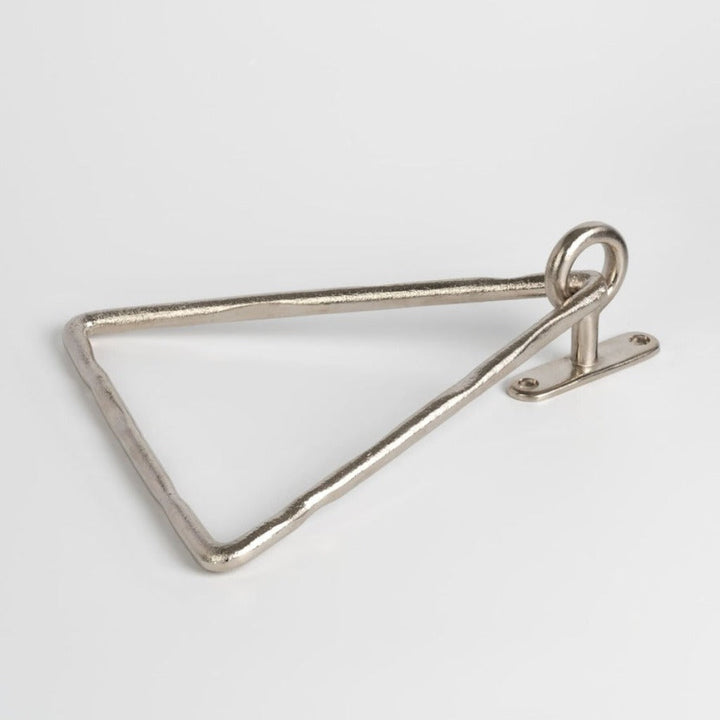 A Mi & Gei Forme No. 14 Triangle Towel Ring on a white surface.