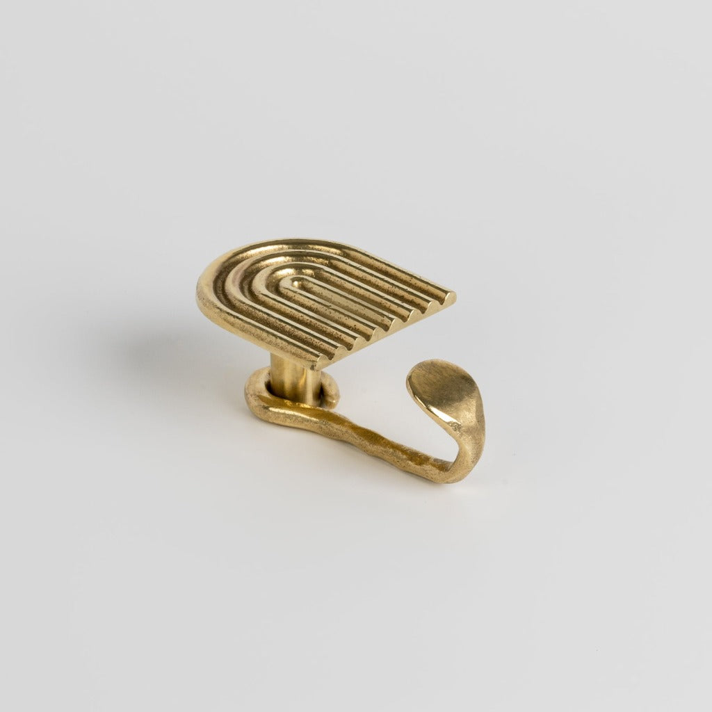 Brass finish Libre No. 9 Hook with extended hook