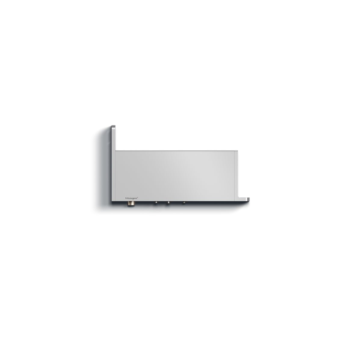 Satin steel and black FritsJurgens System M+ self-closing pivot hinge.