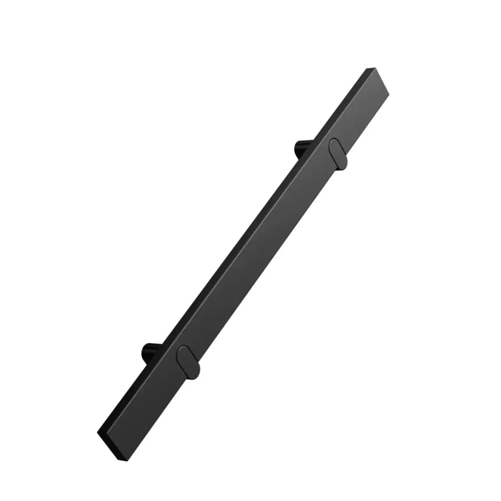 Black cabinet pull on white background