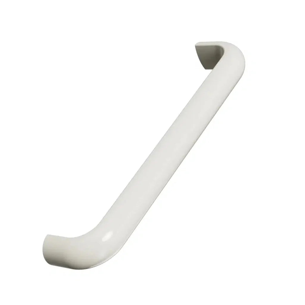 White cabinet pull on white background