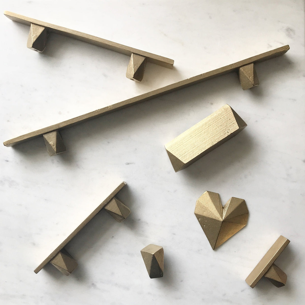 Cast Bronze Geo Bin Pull