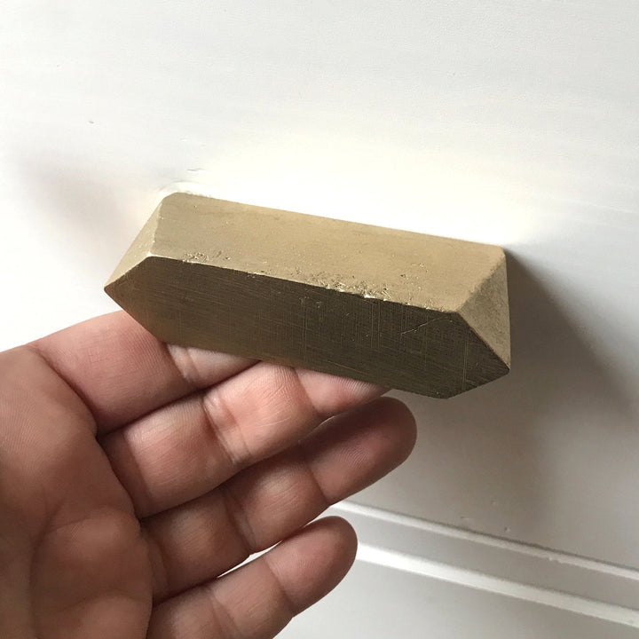 Cast Bronze Geo Bin Pull Bright Bronze