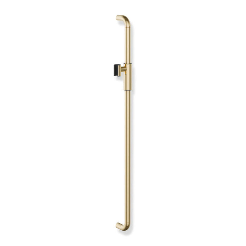 White Hewi 480 shower rail with a magnetic shower head holder, a vertical wall bar.