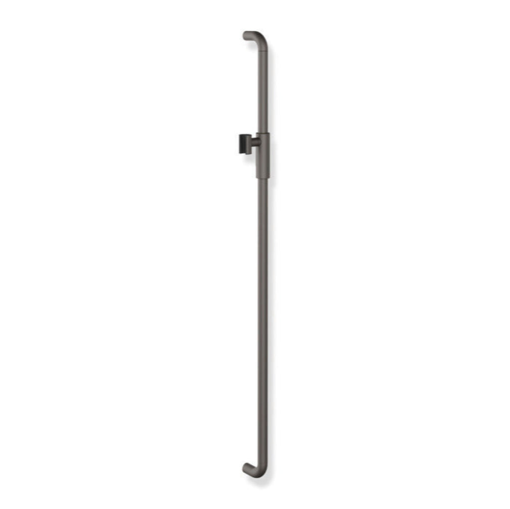 Satin nickel Hewi 480 shower rail with a magnetic shower head holder, a vertical wall bar.