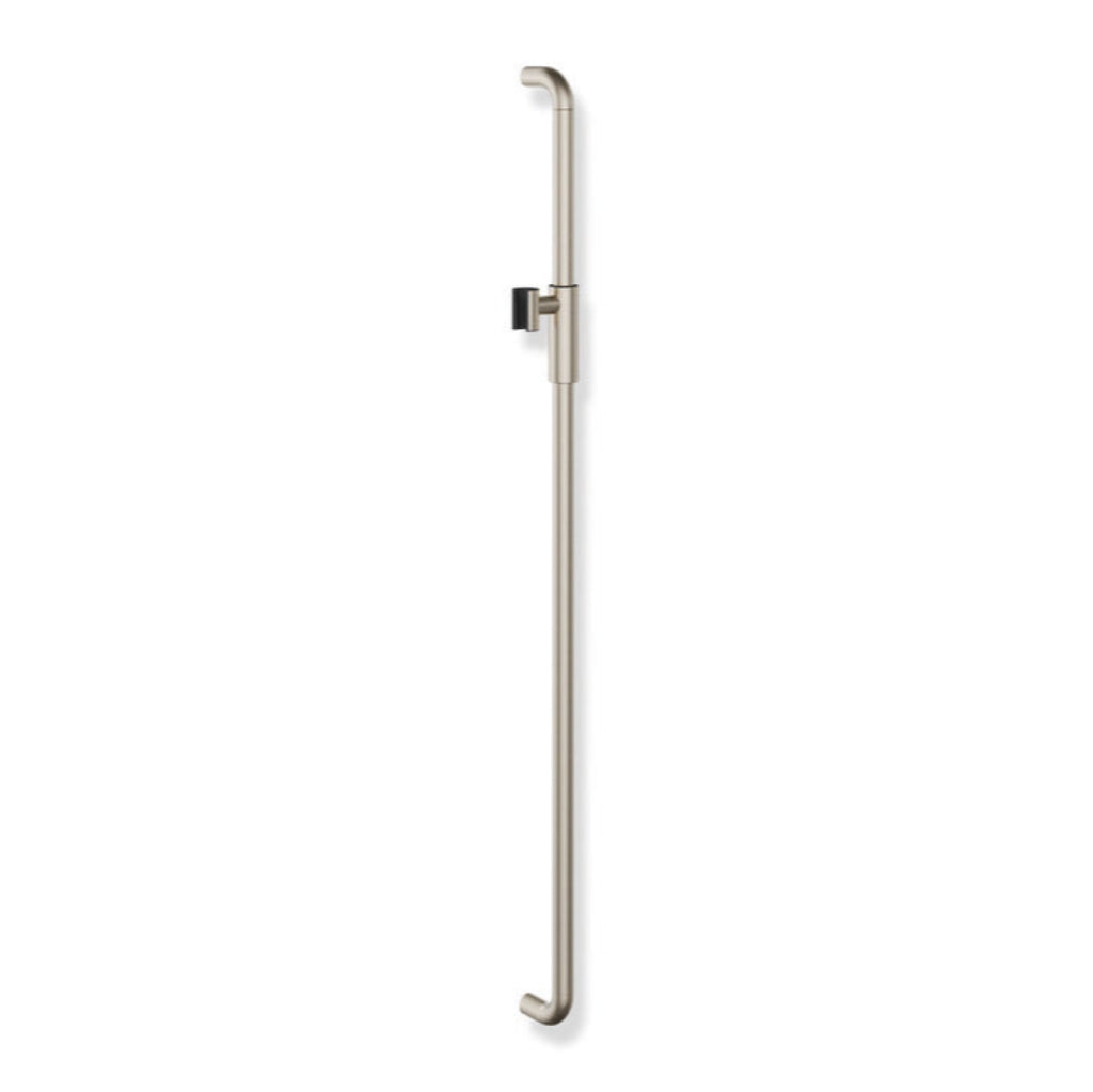 White Hewi 480 shower rail with a magnetic shower head holder, a vertical wall bar.