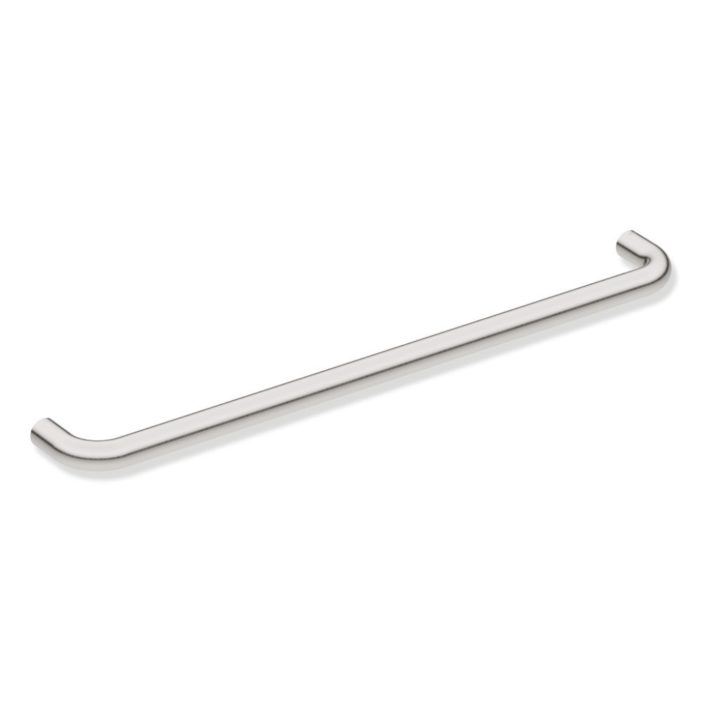 Satin nickel Hewi 480 support rail, a straight round wall-mounted grab bar.