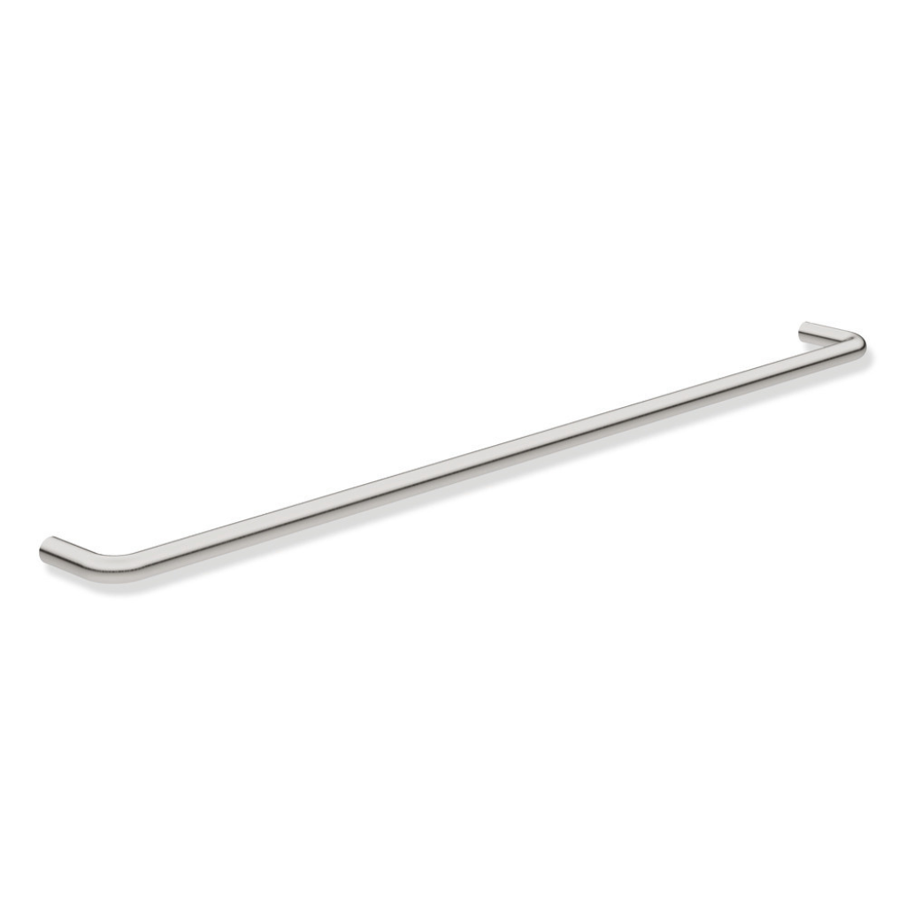 Gunmetal Hewi 480 towel rail, a straight single bar on two wall posts.