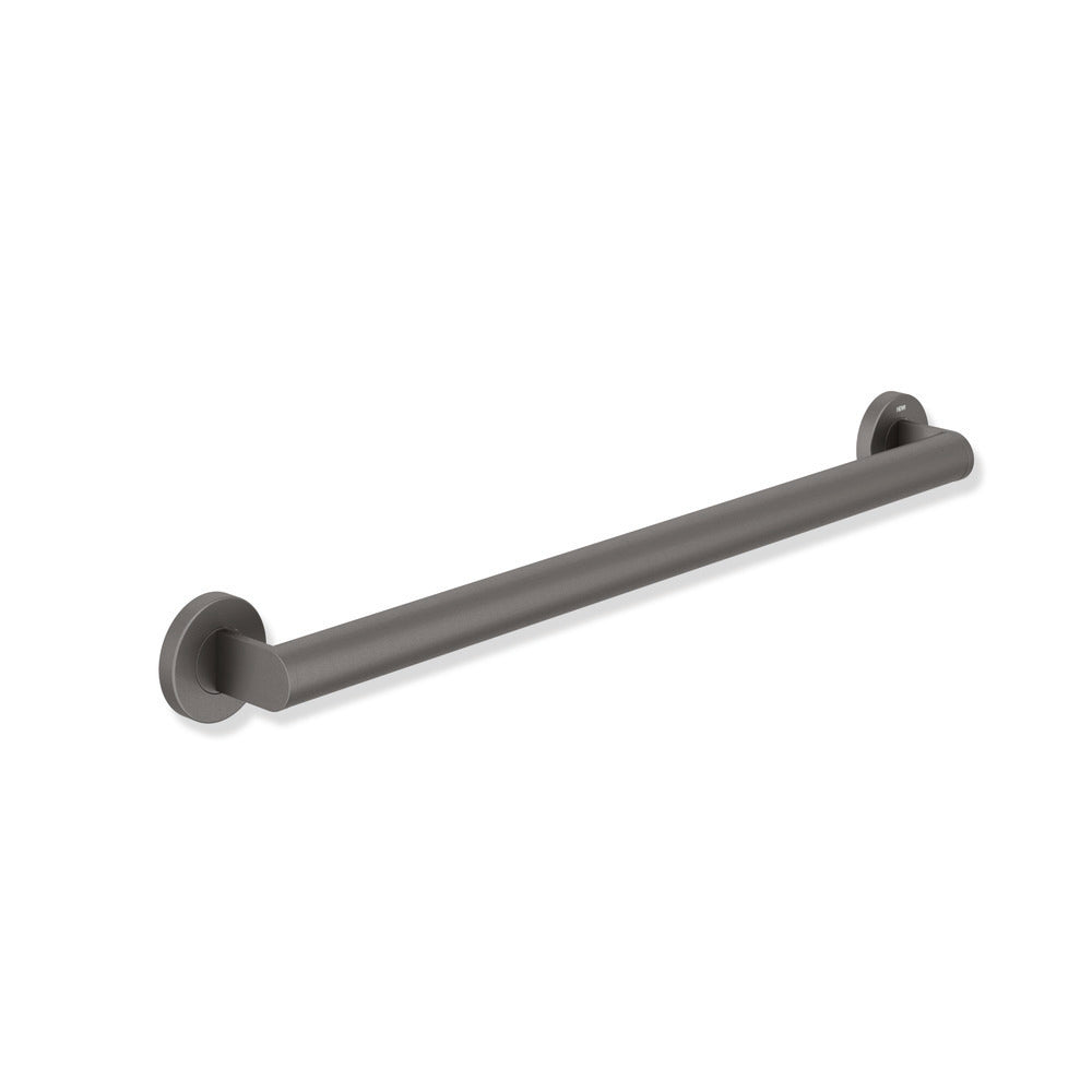 Polished chrome Hewi 900 ADA grab bar support rail, a straight round bar with wall flanges.