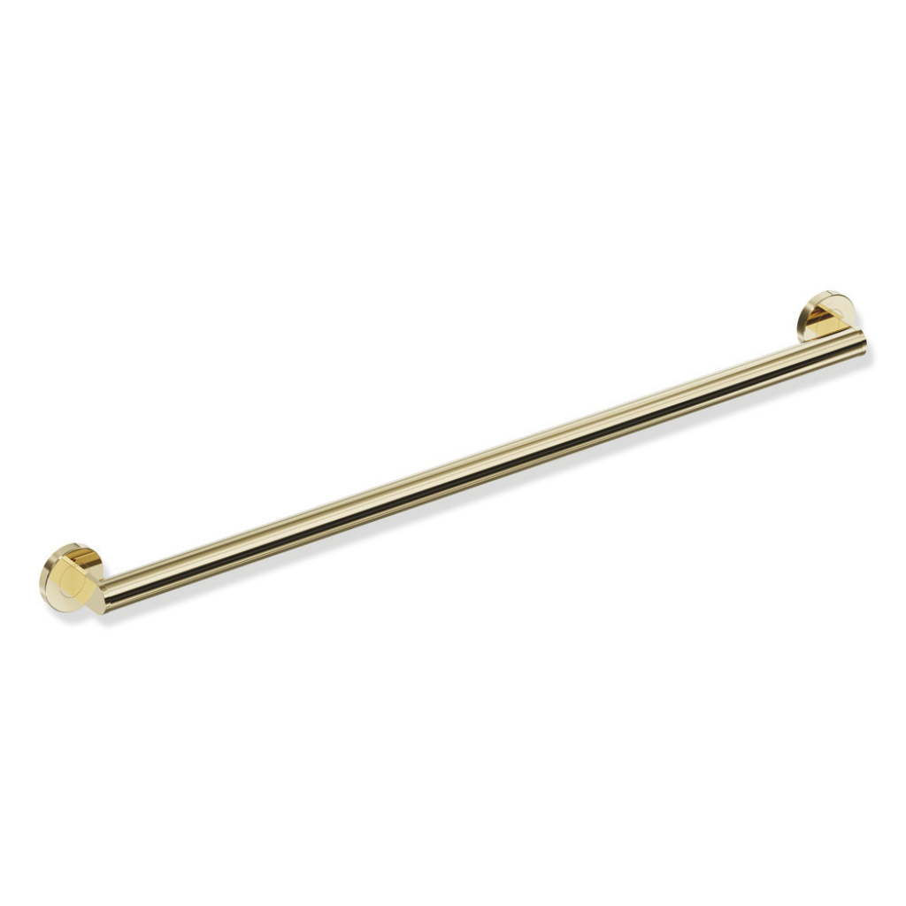 Black Hewi 900 ADA grab bar support rail, a straight round bar with wall flanges.