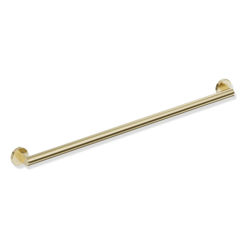 White Hewi 900 ADA grab bar support rail, a straight round bar with wall flanges.