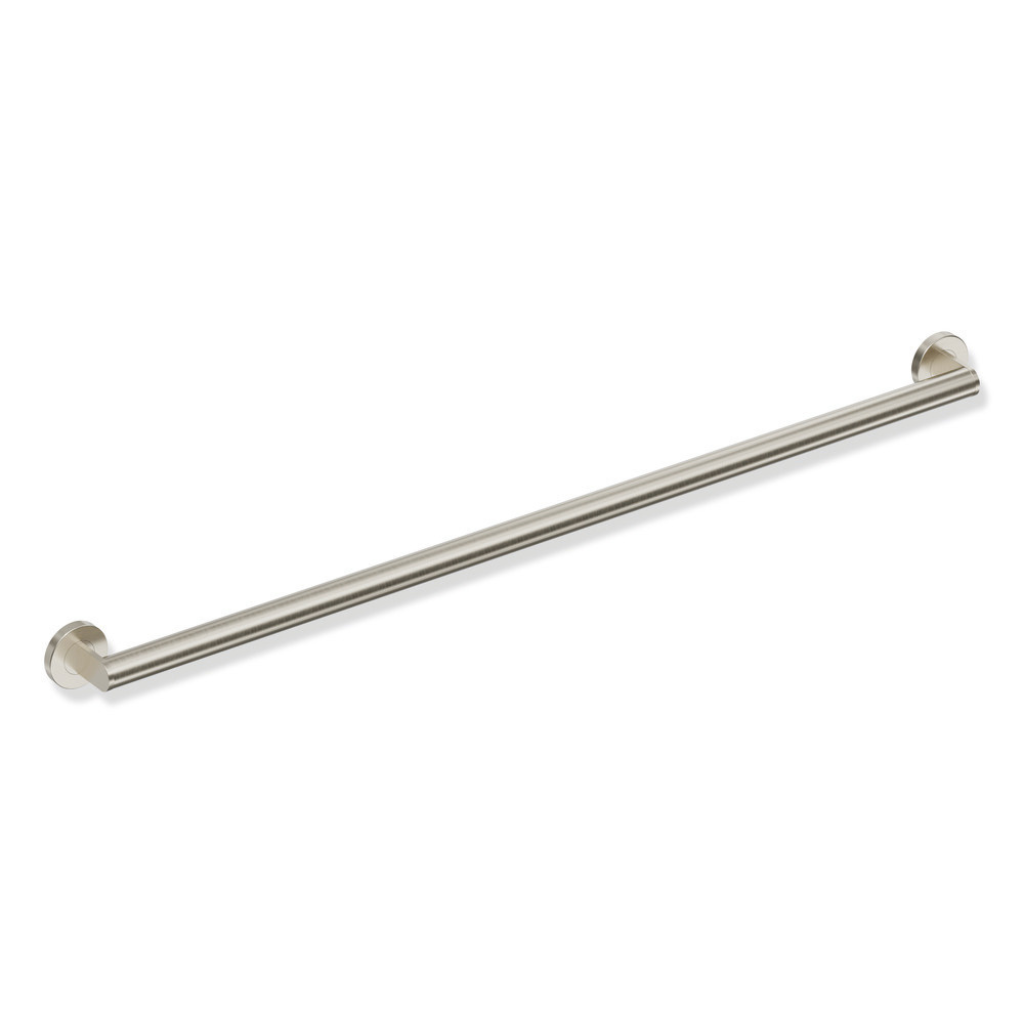 White Hewi 900 ADA grab bar support rail, a straight round bar with wall flanges.