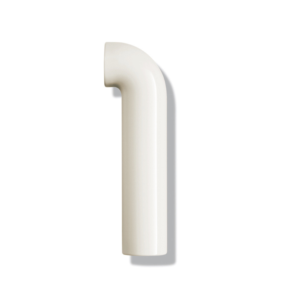Cream Hewi house numeral 1, a rounded sans-serif number for wall mounting.
