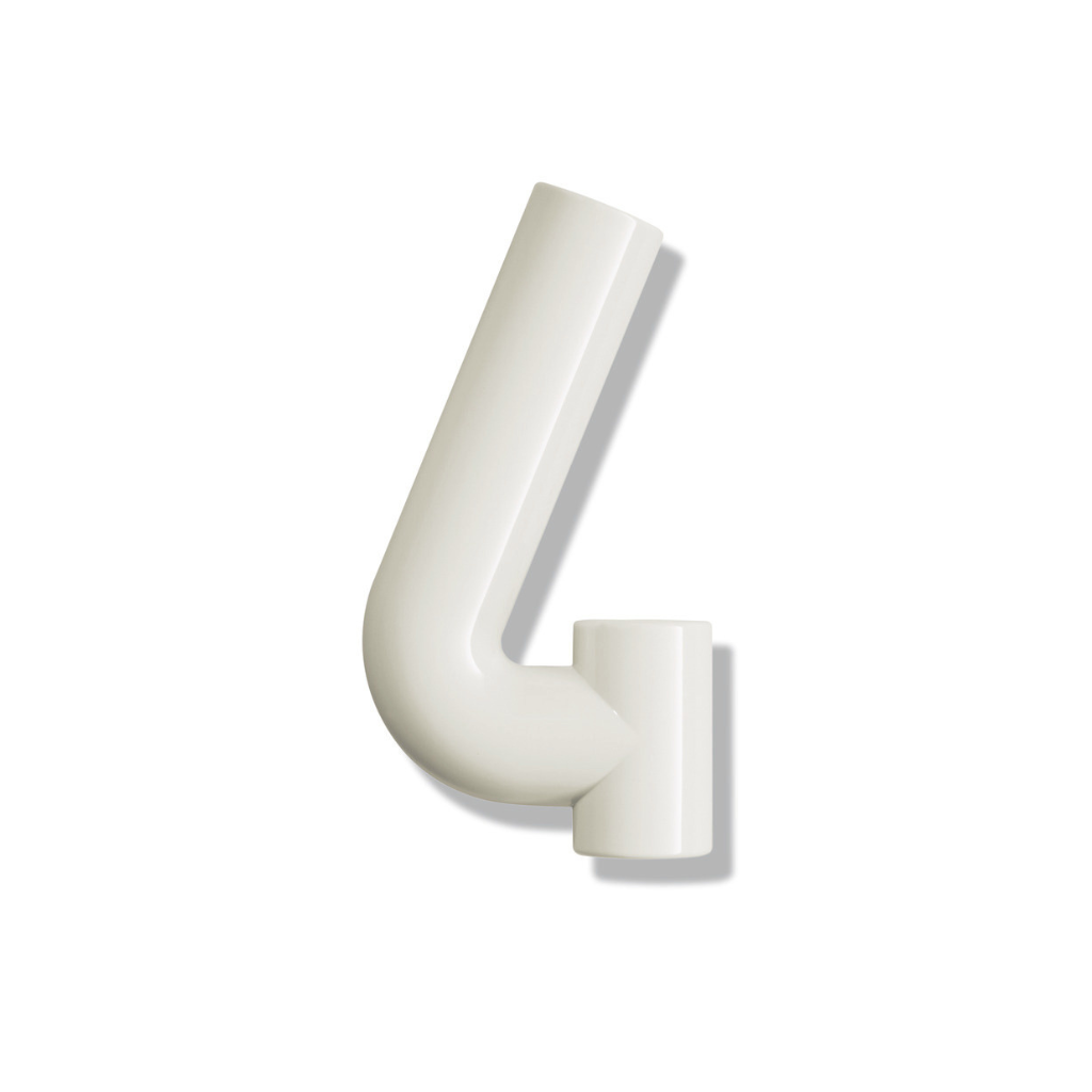 Cream Hewi house numeral 4, a rounded sans-serif number for wall mounting.