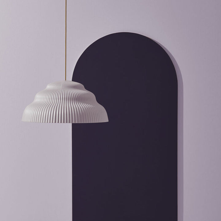 Ceramic hand cast pendant light.