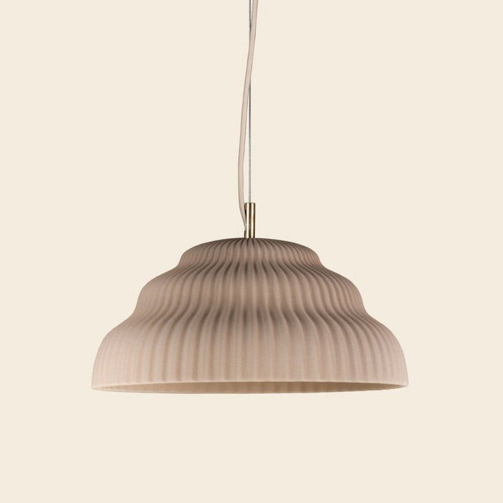 Ceramic hand cast pendant light.