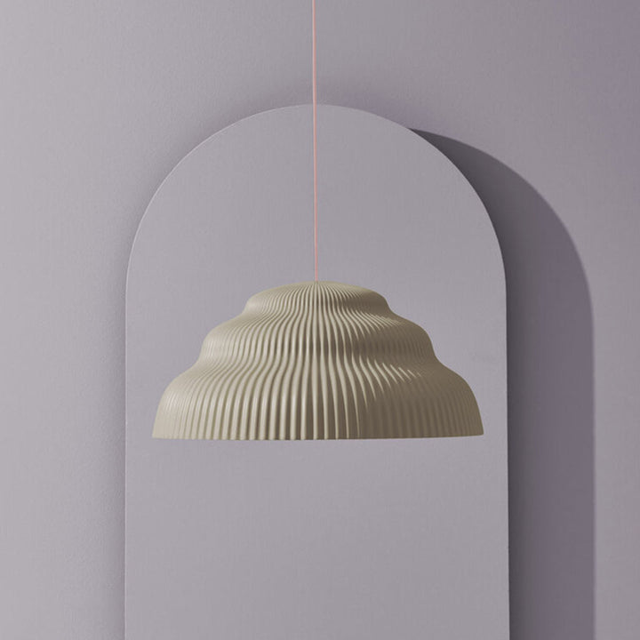 Ceramic hand cast pendant light.