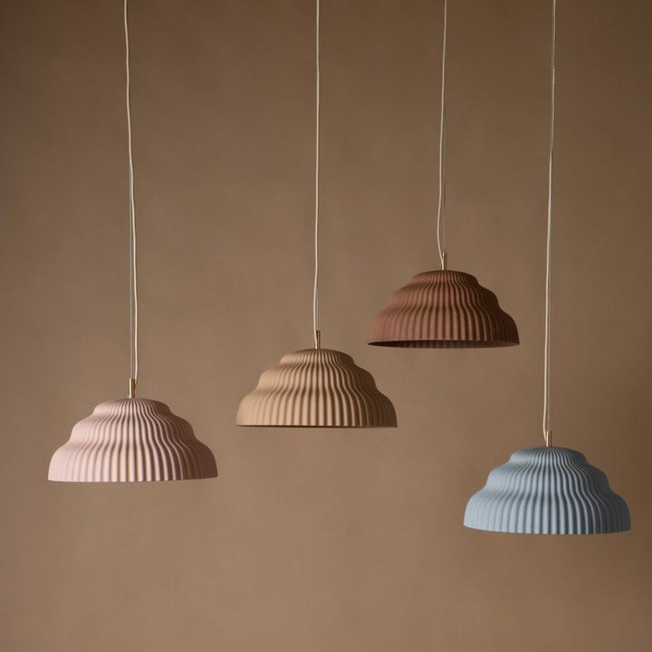 Ceramic hand cast pendant lights.