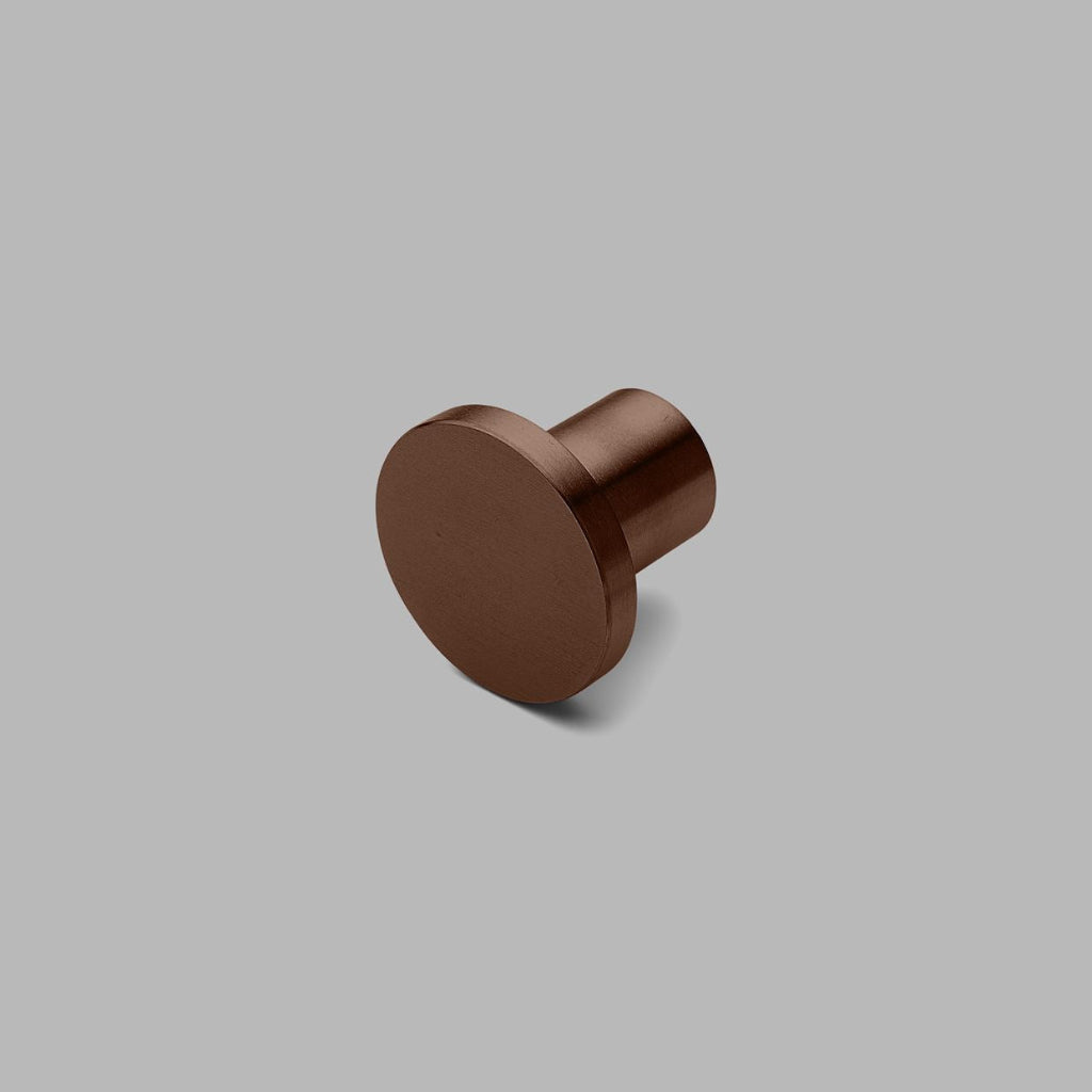 PVD copper d line Knud cabinet knob, a round knob on a slim stem.