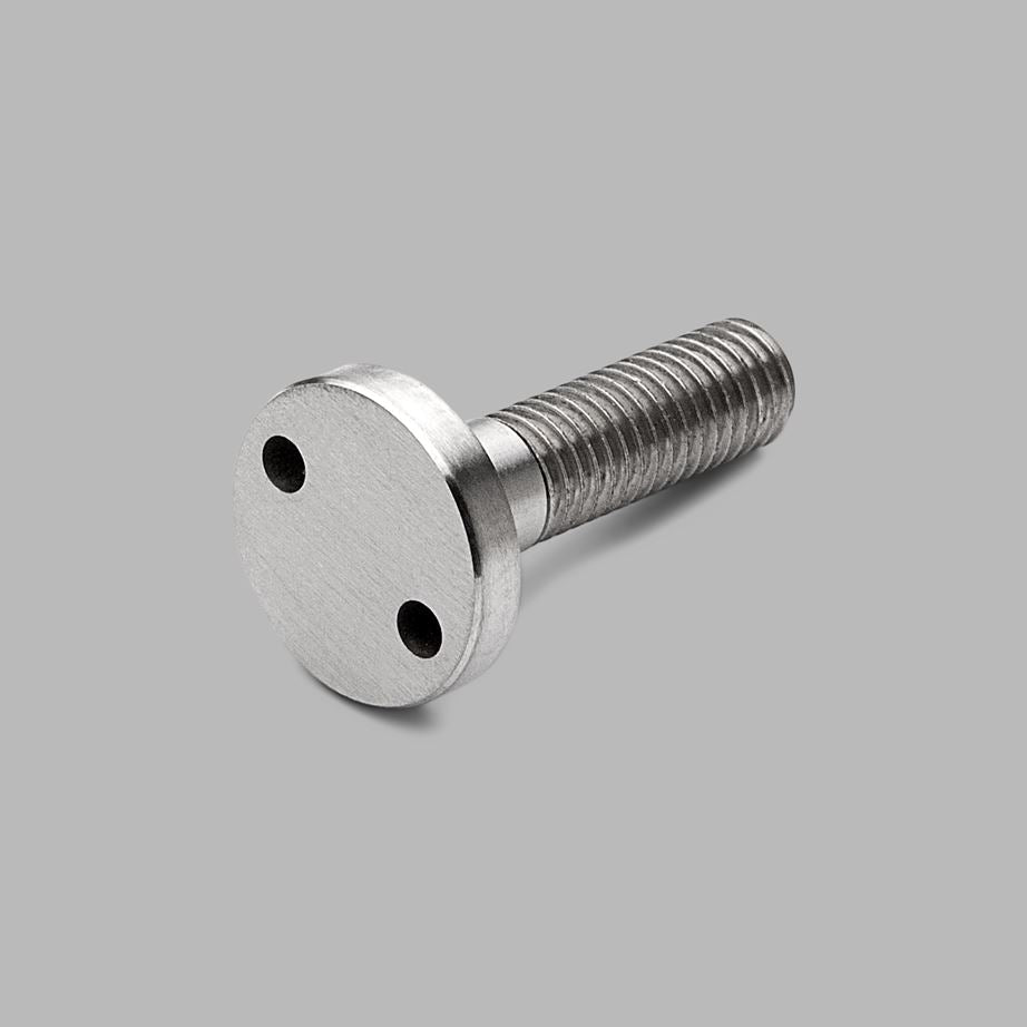 Satin stainless steel d line Knud twin-pin mounting bolt for the pull handle.