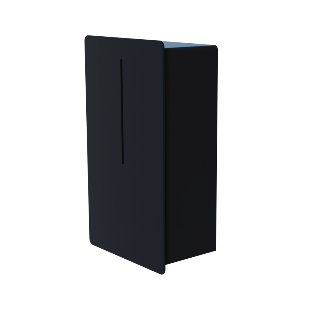 Navy Dan Dryer LOKI sanitary bin, seen at an angle.
