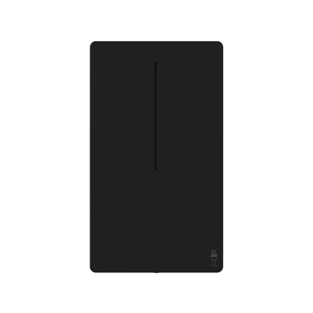 Matte black Dan Dryer LOKI sanitary bin, a slim wall bin.