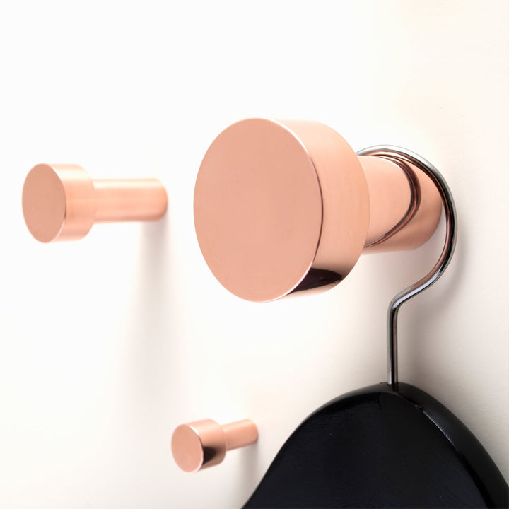 Beautiful round circular polished solid copper hooks.