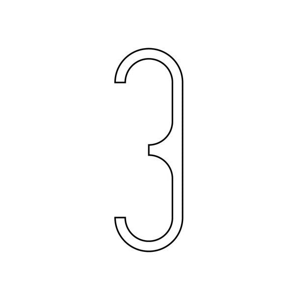The letter c is made up of a thin line from LIXHT Steel Numbers.
