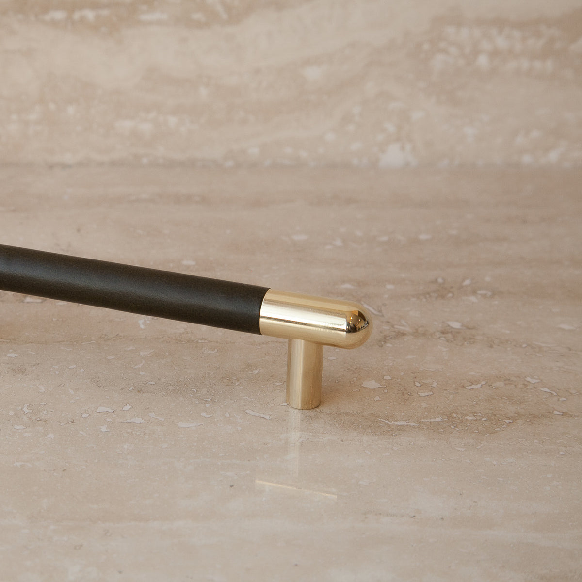 Mineral Leather Wrapped Metal Appliance Bar Pull