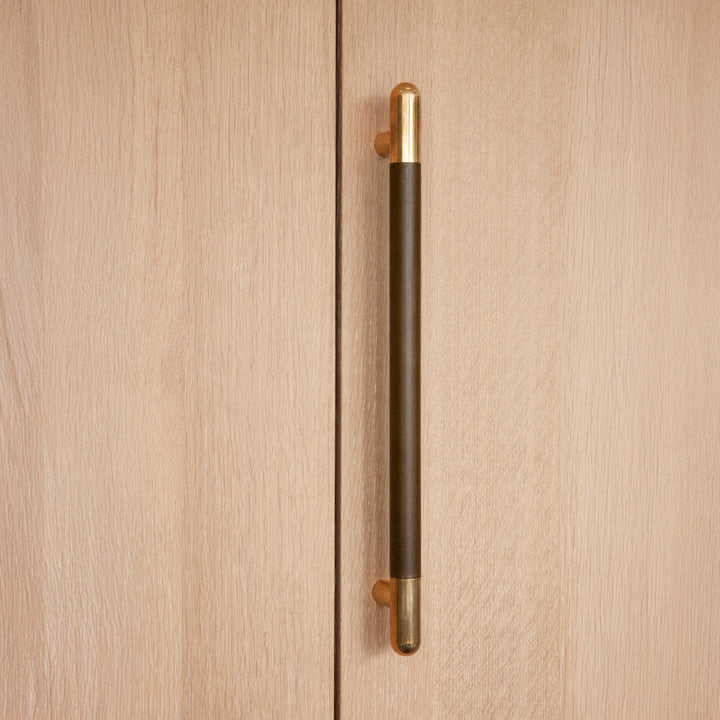 Mineral Leather Wrapped Metal Appliance Bar Pull
