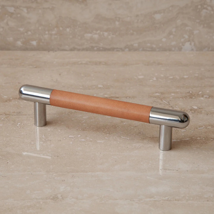 Mineral Leather Wrapped Metal Bar Pull
