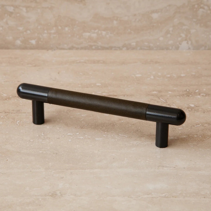 Mineral Leather Wrapped Metal Bar Pull