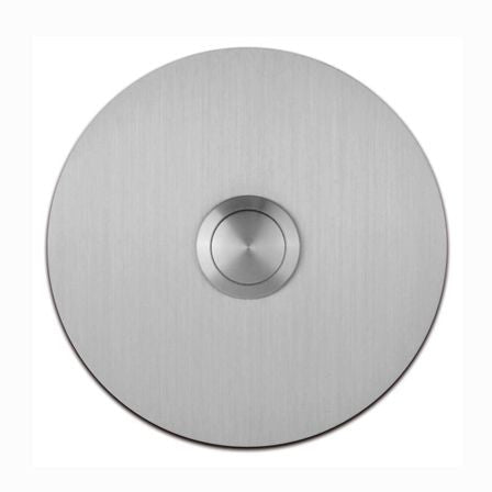 A Serafini Modern Circle Doorbell with a white background.