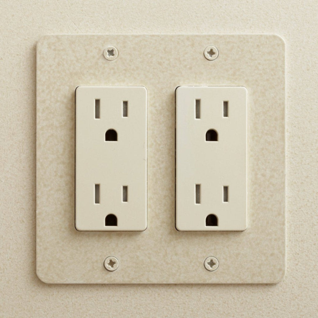 Cream Forbes & Lomax painted plate with two US outlets.