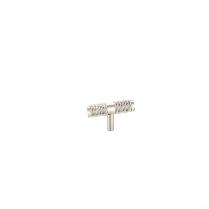 Phatom Knurled T-Bar Pull made from solid brass in satin silver, matte black and satin brass finishes.