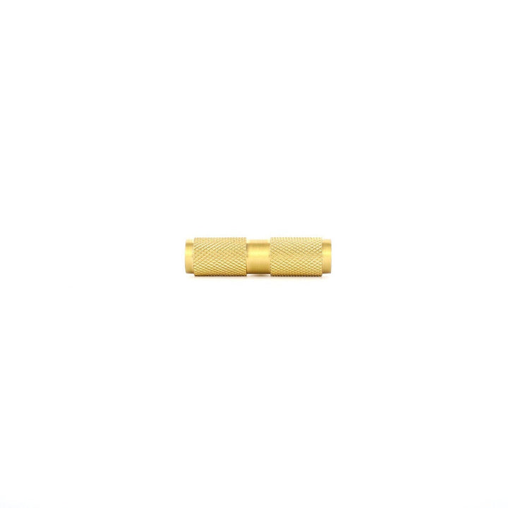 Phatom Knurled T-Bar Pull made from solid brass in satin silver, matte black and satin brass finishes.